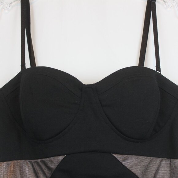 Kardashian Kollection Black Gold Tube Top Body Fitting Pencil Dress - Picture 6 of 12